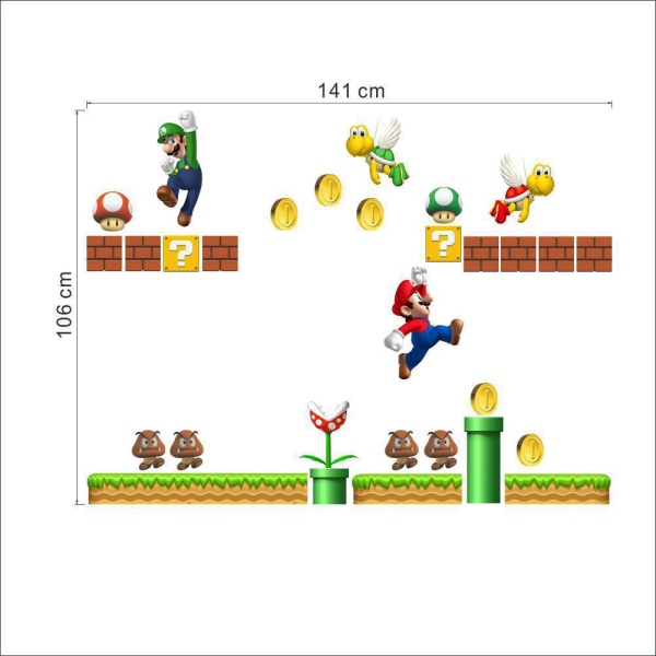 Til Nintendo New Super Mario Bros Byg en Scene Peel og Stick W