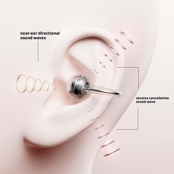 Clip-on ørepropper med avtakbare sløyfeøreringer – trådløs Bluetooth 5.4 (hudfarge)