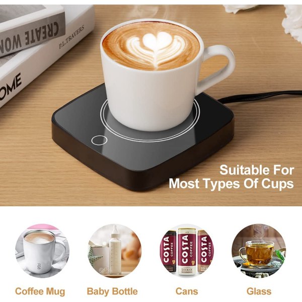 Kaffekrusvarmer Vanntett Smart koppvarmer med 3 temperaturer
