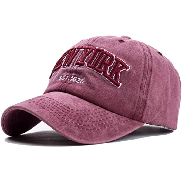 Wine-Red Baseball Cap Unisex Adjustable Peaked Cap Anti-UV Sun P