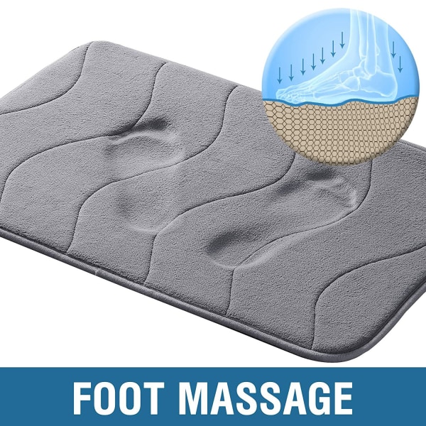 Flannel Memory Foam Gulv Måtte Badeværelse Køkken Anti-Slip Abs