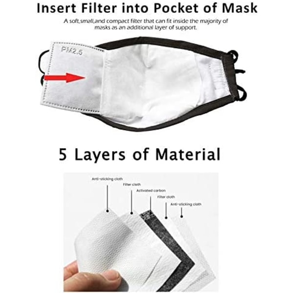 50 pose barn størrelse maske filter Barn PM 2,5 aktivert c