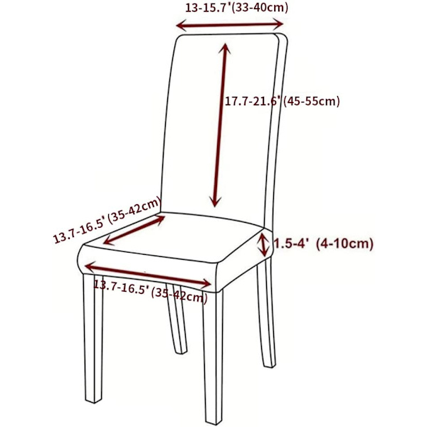 Jule spisebordsstoltrekk - 2-pakning stretch stolslipc