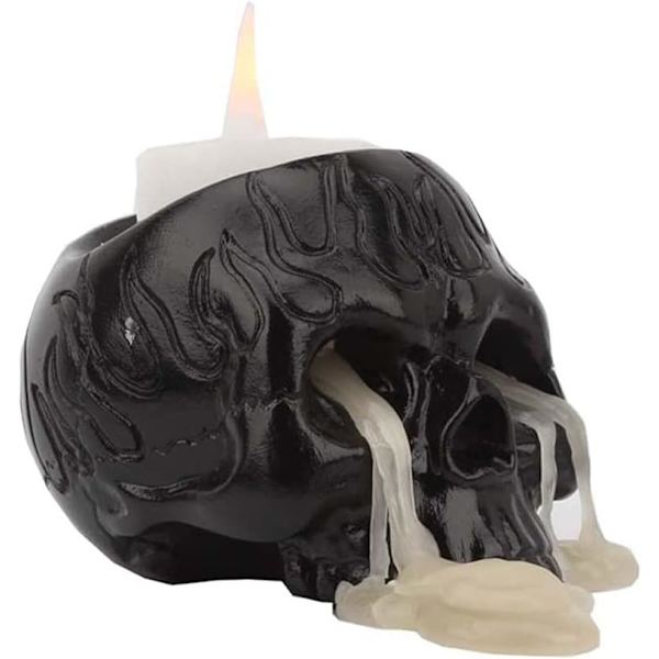 2 st Halloween-dödskalleljushållare, hartsljusstakehantverk