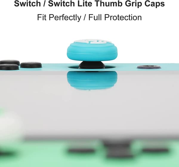 Søte tommelgrephetter (blå + grønn) for Nintendo Switch/Switch L