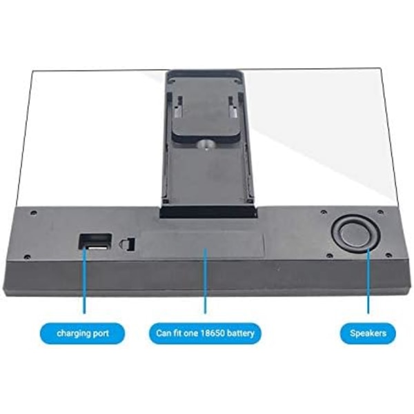 1 kpl älypuhelimen näytön suurentaja kaiuttimella, 12 tuuman 3D-näyttö