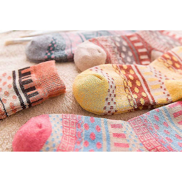 Kvinnors stickade strumpor ullstrumpor förtjockade varma