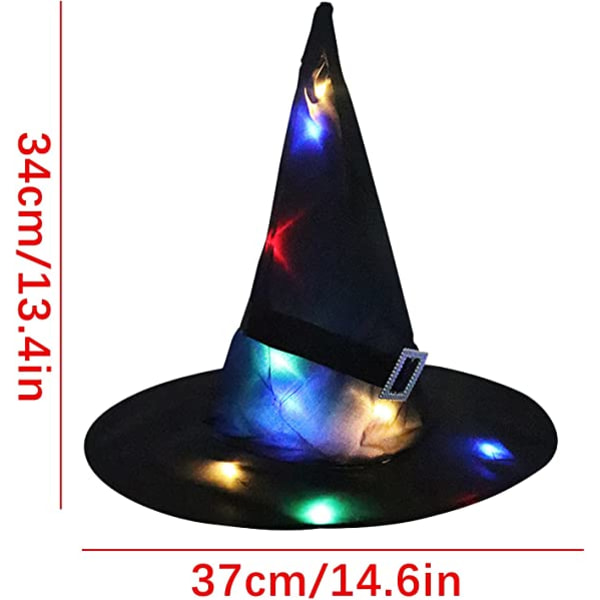 Halloween Hatte Halloween Fest Dekoration Rekvisitter Led Lysende Heks