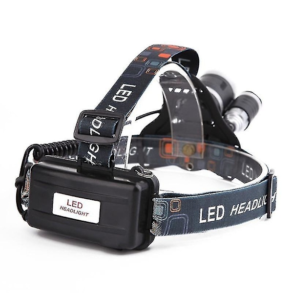 8000lm 3 Led T6 -otsalamppu 2x18650 ladattavalla akulla ja us/eu