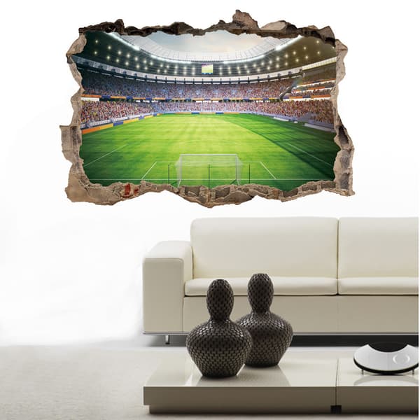 3D Väggdekor för Vardagsrum, 3D Fotbollsarena Väggdekaler