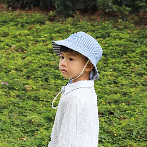 Børne Solhat(52CM), Baby Strand Cap Dreng Pige Fisker Hat, Cotto