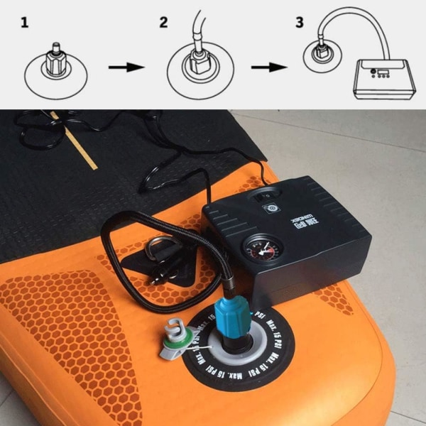 Oppustelig SUP-pumpe adapter, paddleboard-kompressor-pumpe adapter,