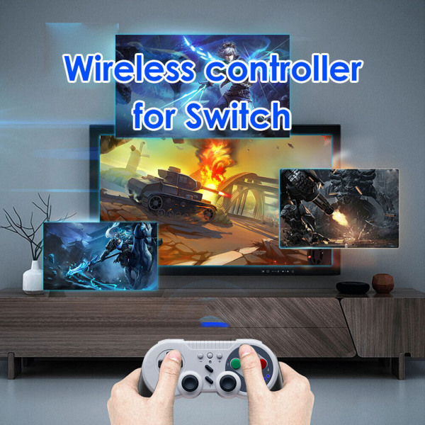 Trådlös Gamepad-kontroll för Nintendo Switch PC Dual Moto