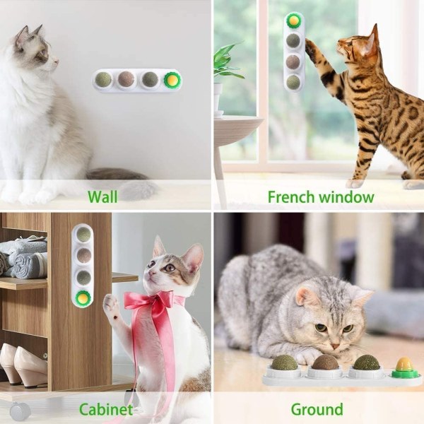 Catnip Ball Toy, Catnip Cat Toys Roterende Naturlig Catnip Ball Su