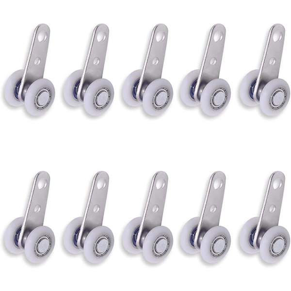 10 stk. 49 x 22 mm metalhjul med 2 plastikhjul til skydedøre