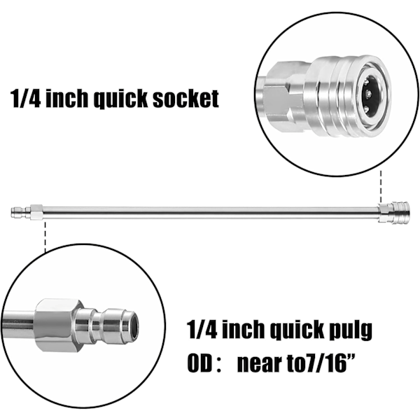 Trykvaskeforlængerstang, Trykvaske-Lans, 17\" 1/4\" Hurtigkobling