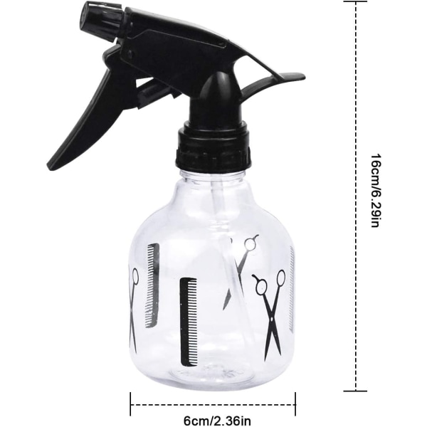 Sprayflasker plastik, 250 ml sprayflaske med stor kapacitet Salon H