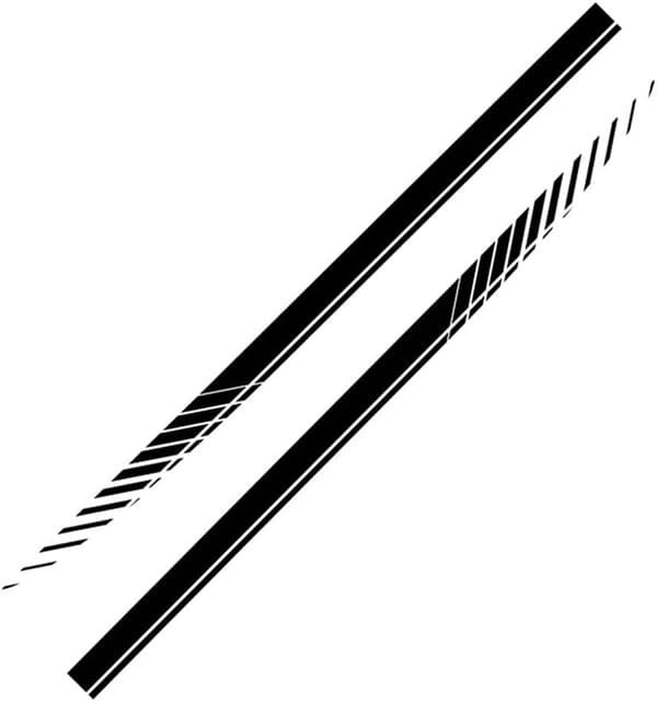 2 stk. sorte bilkarosserisideklistremerker, universelle bilside striper Spo