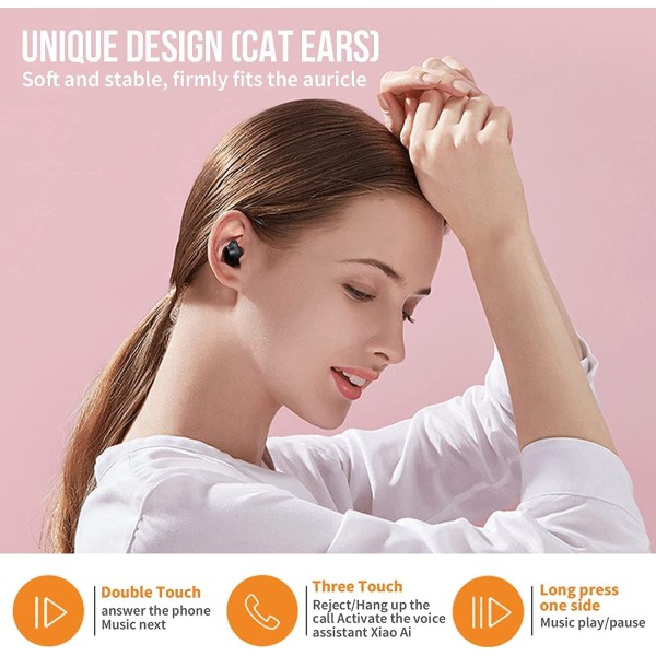 Buds 3 trådlösa hörlurar Bluetooth 5.2, trådlösa hörlurar, 1