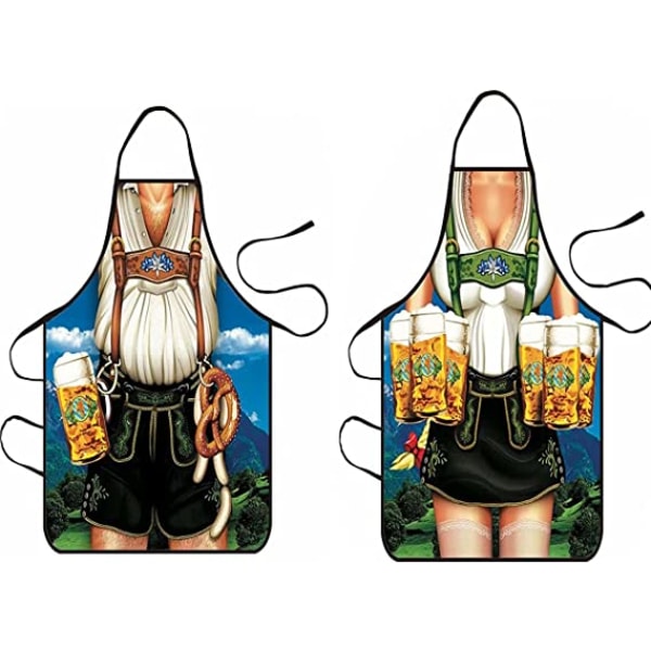 Adult Fun Kitchen Apron (Beer Men and Women), Gift Barbecue Kitc