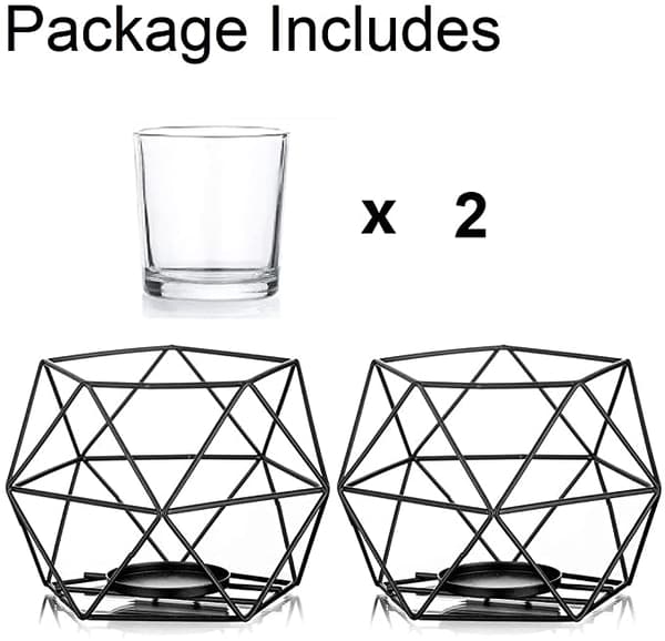 Guld Ljusstake - Set om 2 (Svart) Bröllopscenterpiece Tealight