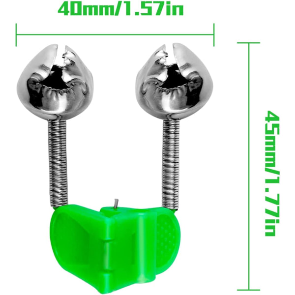 Natfiskeri Stang Bait Alarm Klokke 20stk med Dobbelt Ring Klokker Fis