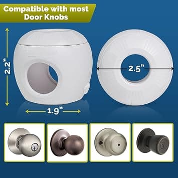 Dörrknoppsskydd för barnsäkerhet (4-pack) Svårt att ta bort Dual-Lock D