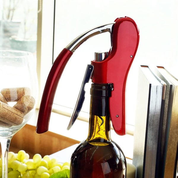 (Punainen) Astiat Professional Sinkkiseos Power Wine Opener Octopus
