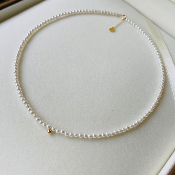 Vintage perle hjerteformet halskjede mote temperament desi