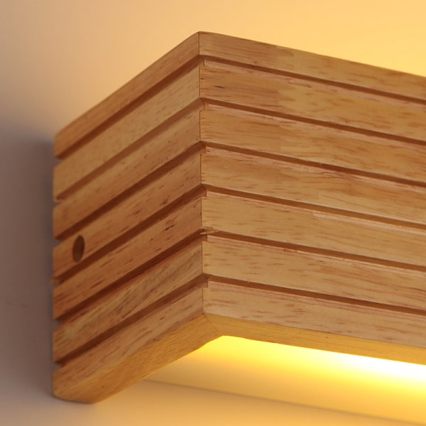 Moderne Japan Style Led Oak wooden Wall Lamps Lights Soverom