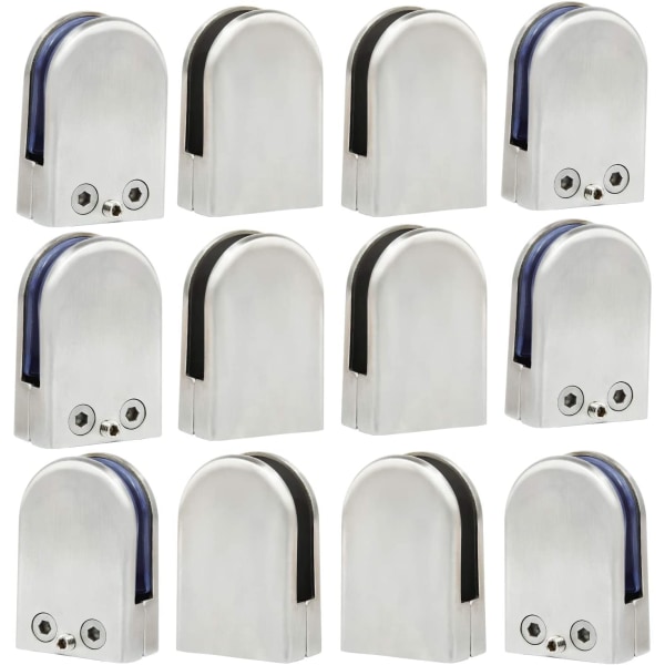 12 x (10-12mm) 304 Rustfritt Stål Glassklemme Klips for Trappegelender