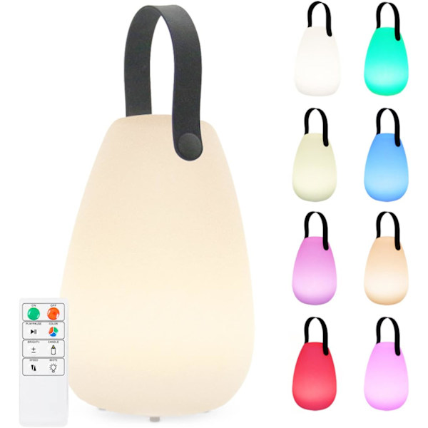 Genopladelig bordlampe udendørs LED 8 farver dæmpbar trådløs T