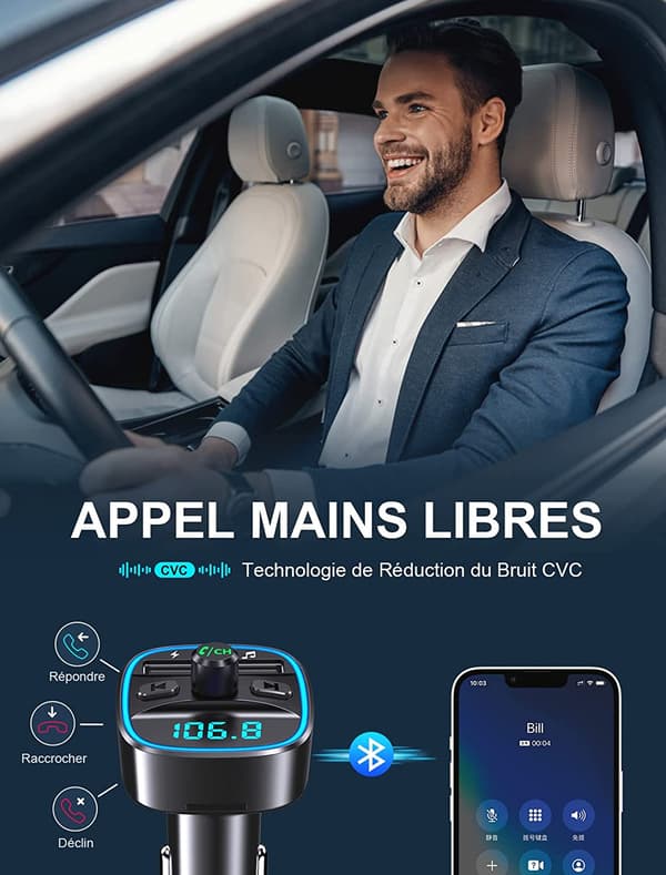 Bluetooth-auto, Bluetooth 5.0 FM-lähetinradiosovitin langaton