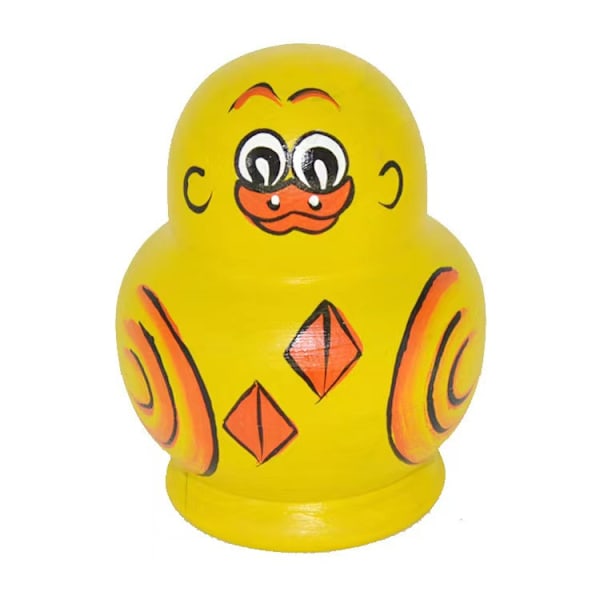 Russiske Dukker Nesting Dolls, Baby And Prank Stackable, 10 stk Håndlavet Træ Gul Sød And