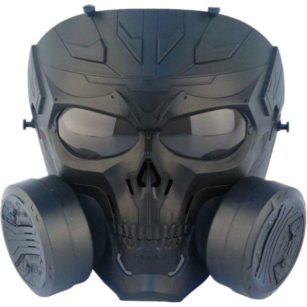 Paintballmask, Taktisk Helmask Dummy Gasmask CS Skull Mask med Dubbla Turbofläktar för Cosplay Halloween Wargame Maskerad