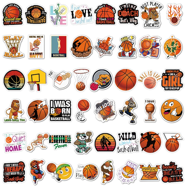 100 stk. Basketball Graffiti-klistermærker - Sjovt Basketball Fan Vi