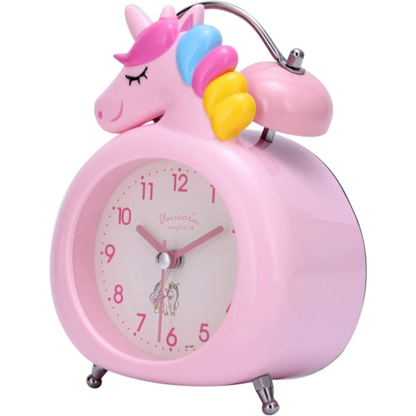 Pink Unicorn Analog Alarmur - Børns Morgen Stille Gør