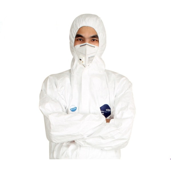 Hvit kjemikaliebestandig kjeledress med hette 1 stk, 1422a - Heavy Duty