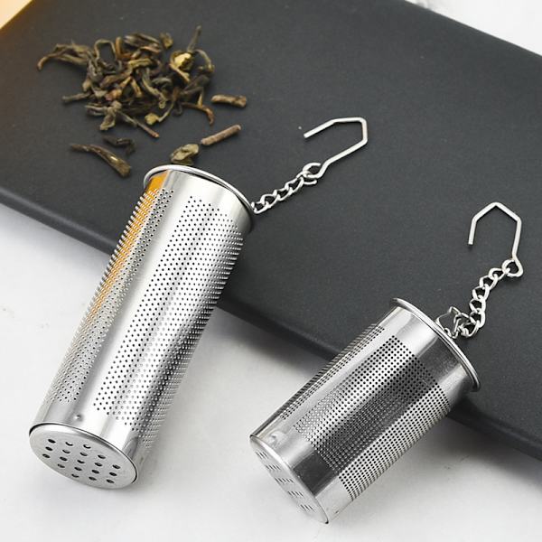 Teinfuser sylinder, rustfritt stål, sølv, 2,3x 2,3 x 6,5 cm