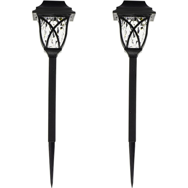 (Varm lys) Solar Pathway Lights (2 Pack) - Utendørs LED-lys,