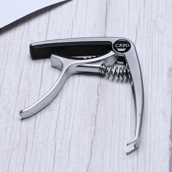 Gitarr Capo i zinklegering (Silver), Metall Capo, Ukulele Clip, Tumme