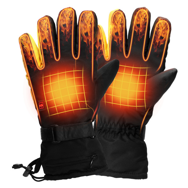 Genopladelige opvarmede handsker til mand og kvinde-L, AA batteridrift