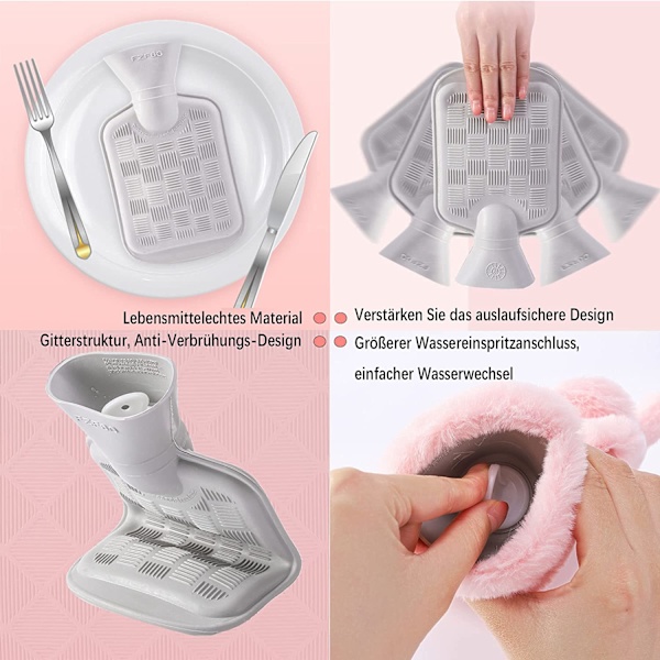 Kuum vesipullo kannella, kuumavesipullo, pehmeä kuuma vesi