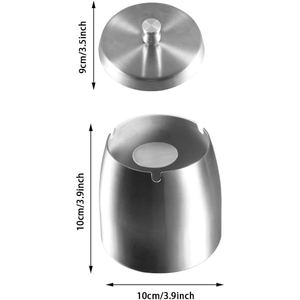 Ashtray inomhus utomhus stängd original design askkopp stor anti