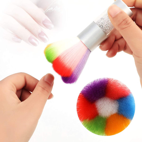 Mjuk gel nagelpulver rengöringsborste, manikyrverktyg, nagelborste D