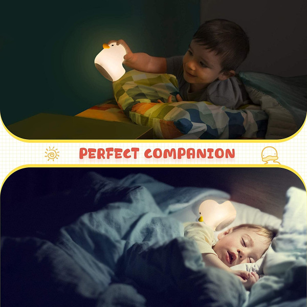 LED Duck Night Light, Søt Silikon Nursery Night Light R