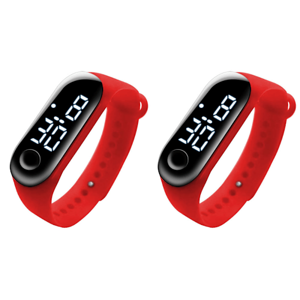 2-pak LED Digital Touch Screen Sports Ure (Red)