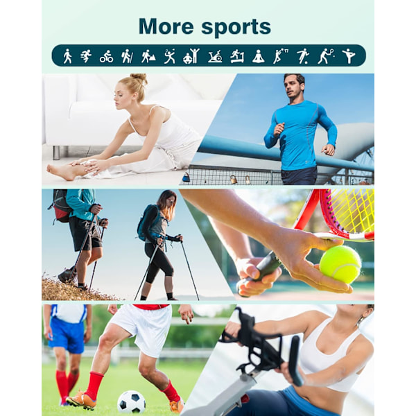 Blå Smartklokke Kvinner Menn Smart Armbånd Skritteller Gå Sportsklokke Pulsmonitor