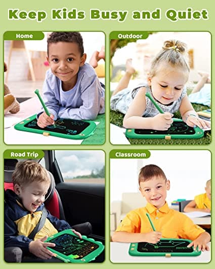 Børnetablet (Grøn), Legetøj til 3-årige, LCD skrivetablet, Tegnetablet til børn, Ma