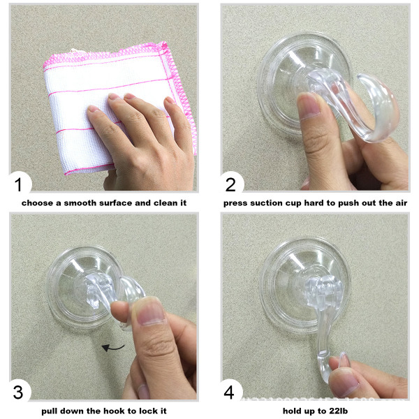 4 kpl imukuppikoukku läpinäkyvä kylpyhuoneen keittiön suihkukaappi